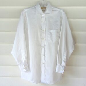 Michael Kors Solid White Long Sleeves Shirt 151/2